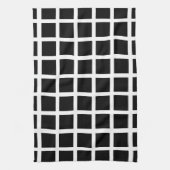 Geometrisch zwart vierkant patroon geometrisch theedoek (Verticaal)