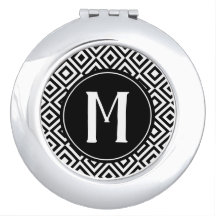 Geometrisch zwart-wit elegant gepatterd monogram