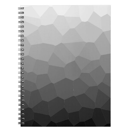 Geometrisch zwart-wit gradiënt Notitieboek (Voorkant)