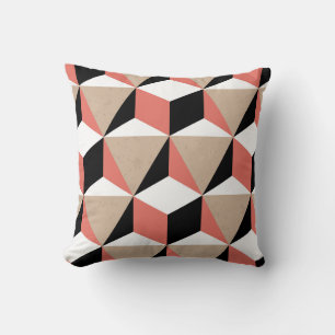 Geometrisch zwart wit koraal patroon. kussen