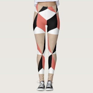 Geometrisch zwart wit koraal patroon. leggings