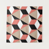 Geometrisch zwart wit koraal patroon. wandkleed (Voorkant (horizontaal))