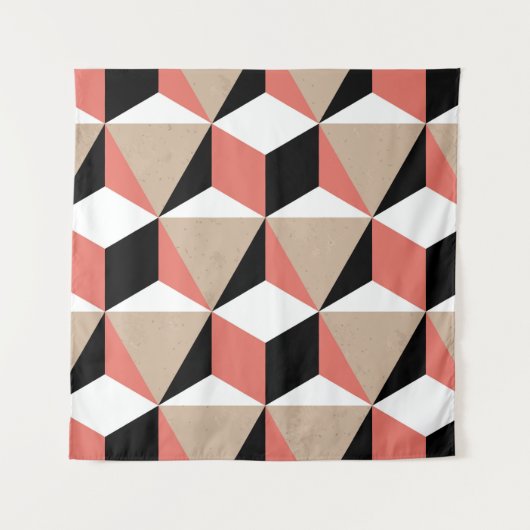 Geometrisch zwart wit koraal patroon. wandkleed (Voorkant)
