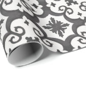 Geometrisch zwart wit Marokkaanse mediterrane stij Cadeaupapier (Rol Hoek)