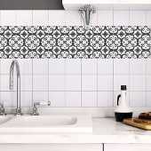 Geometrisch zwart wit Marokkaanse mediterrane stij Tegeltje
