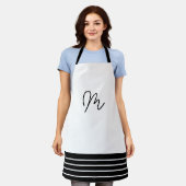 Geometrisch zwart-wit monogram schort (Gedragen)