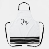 Geometrisch zwart-wit monogram schort (Voorkant)