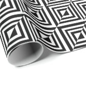 Geometrisch zwart-wit patroon cadeaupapier (Rol Hoek)