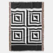 Geometrisch zwart-wit patroon deken (Voorkant Verticaal)