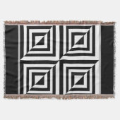 Geometrisch zwart-wit patroon deken (Voorkant)