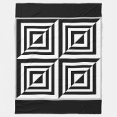 Geometrisch zwart-wit patroon fleece deken (Voorkant)