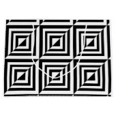 Geometrisch zwart-wit patroon groot cadeauzakje (Voorkant)