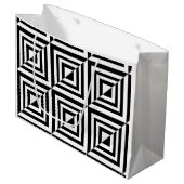 Geometrisch zwart-wit patroon groot cadeauzakje (Voorkant Gekanteld)