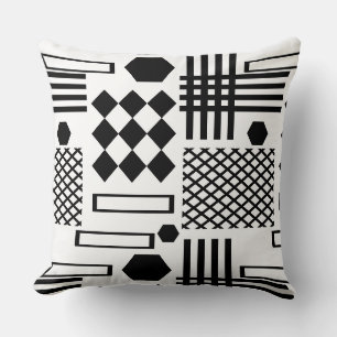 Geometrisch zwart-wit patroon kussen