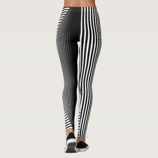geometrisch zwart-wit patroon leggings (Achterkant)