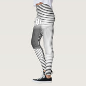 geometrisch zwart-wit patroon leggings (Links)