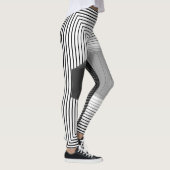 geometrisch zwart-wit patroon leggings (Rechts)