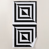 Geometrisch zwart-wit patroon strandlaken (Voorkant)