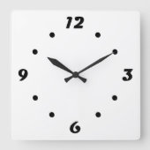 Geometrisch zwart-wit patroon vierkante klok (Voorkant)