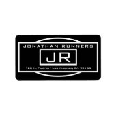 Geometrisch zwart-wit retouradres etiket (Voorkant)