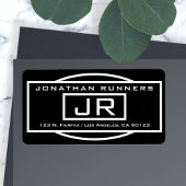 Geometrisch zwart-wit retouradres etiket