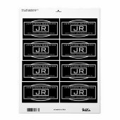 Geometrisch zwart-wit retouradres etiket (Full Sheet)