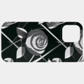 Geometrisch zwart-wit rozenpatroon Case-Mate iPhone case (Achterkant (horizontaal))
