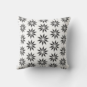 Geometrisch   Zwart-wit Star-patroon Kussen