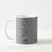 Geometrisch zwart wit streeppatroon koffie thee koffiemok (Links)