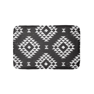 Geometrisch: Zwart-wit Tribal. Badmat