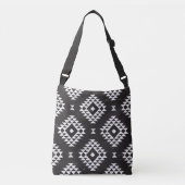 Geometrisch: Zwart-wit Tribal. Crossbody Tas (Voorkant)