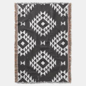 Geometrisch: Zwart-wit Tribal. Deken (Voorkant Verticaal)