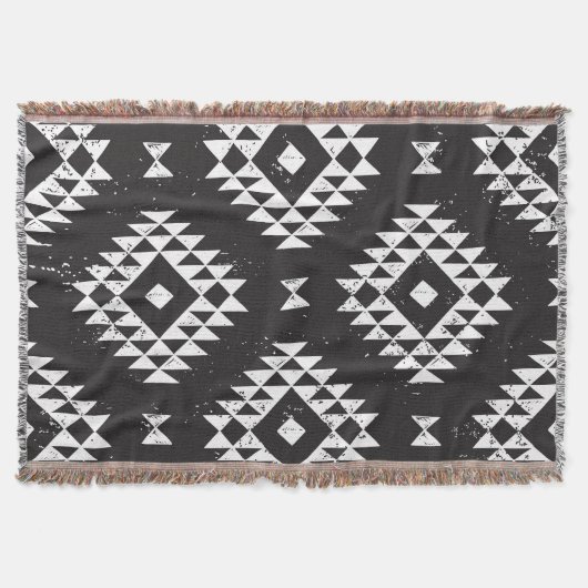 Geometrisch: Zwart-wit Tribal. Deken (Voorkant)