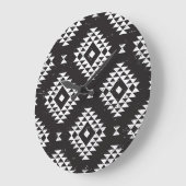 Geometrisch: Zwart-wit Tribal. Grote Klok (Hoek)