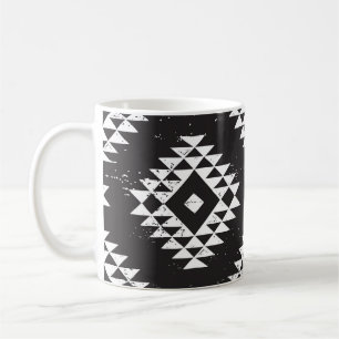 Geometrisch: Zwart-wit Tribal. Koffiemok