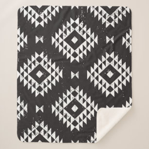 Geometrisch: Zwart-wit Tribal. Sherpa Deken