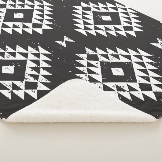 Geometrisch: Zwart-wit Tribal. Sherpa Deken (3/4)