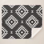Geometrisch: Zwart-wit Tribal. Sherpa Deken (Voorkant (horizontaal))