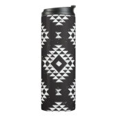 Geometrisch: Zwart-wit Tribal. Thermosbeker (Gedraaid links)