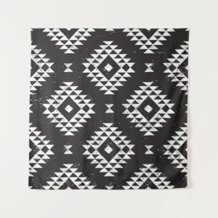 Geometrisch: Zwart-wit Tribal. Wandkleed