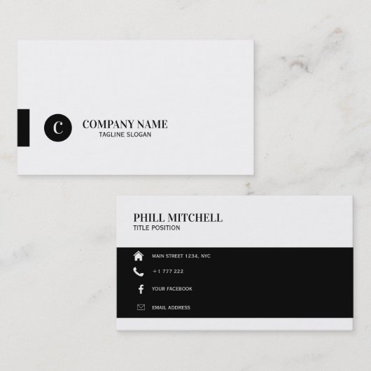 Geometrisch zwart-wit visitekaartje (Voorkant / Achterkant)