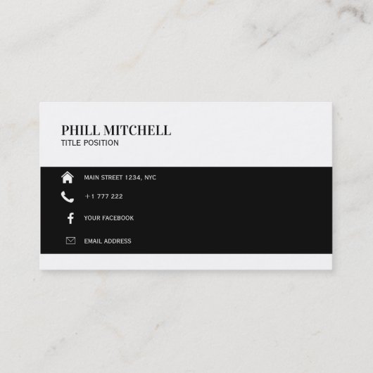 Geometrisch zwart-wit visitekaartje (Achterkant)