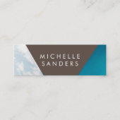 Geometrisch zwart, zwart, leder, papier, wit mini visitekaartje (Voorkant)