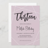 Geometrische 13e uitnodiging van de Birthday Party (Voorkant / Achterkant)