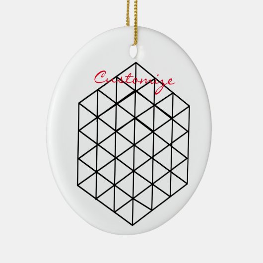 Geometrische 3-D Cube Thunder_Cove Keramisch Ornament (Rechts)
