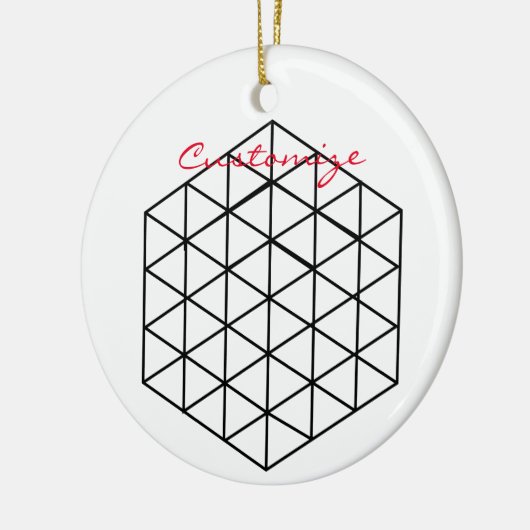 Geometrische 3-D Cube Thunder_Cove Keramisch Ornament (Links)