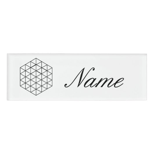 Geometrische 3-D Cube Thunder_Cove Naambadge (Voorkant)