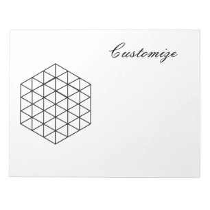 Geometrische 3-D Cube Thunder_Cove Notitieblok