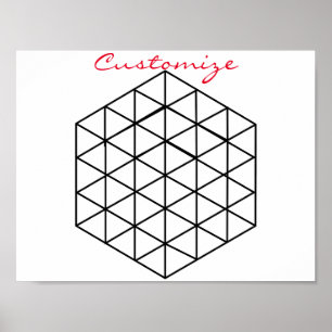 Geometrische 3-D Cube Thunder_Cove Poster