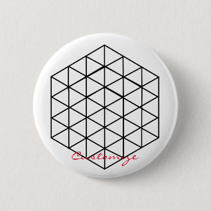 Geometrische 3-D Cube Thunder_Cove Ronde Button 5,7 Cm